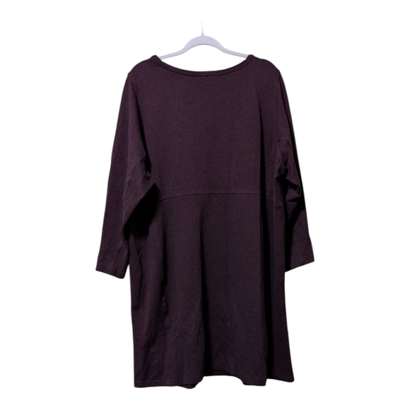 Duluth Trading Shift Dress Size 3X Eggplant Plum Knee Length - Picture 2 of 7